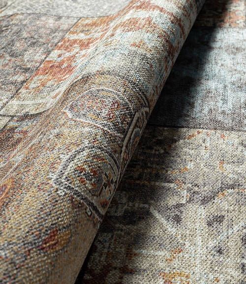 Merinos Laagpolig Vintage Patchwork Vloerkleed Edessa Bruin/Multi 160 x 230 cm