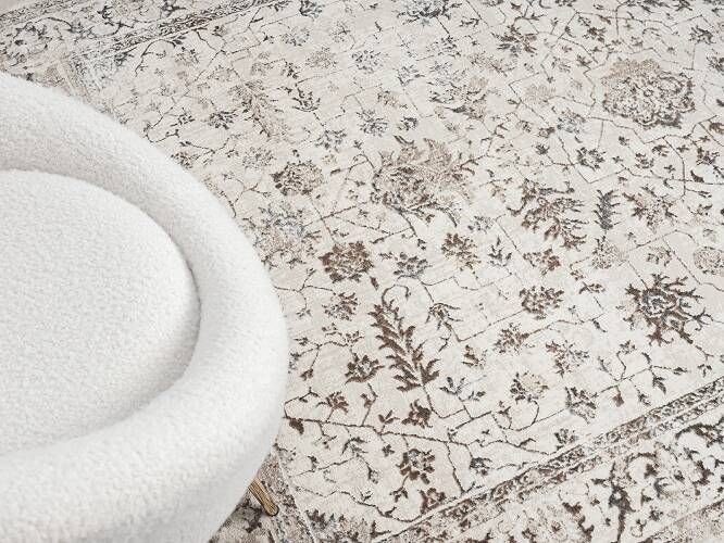 Merinos Laagpolig Vintage Vloerkleed Mila Cream Ø 200 cm