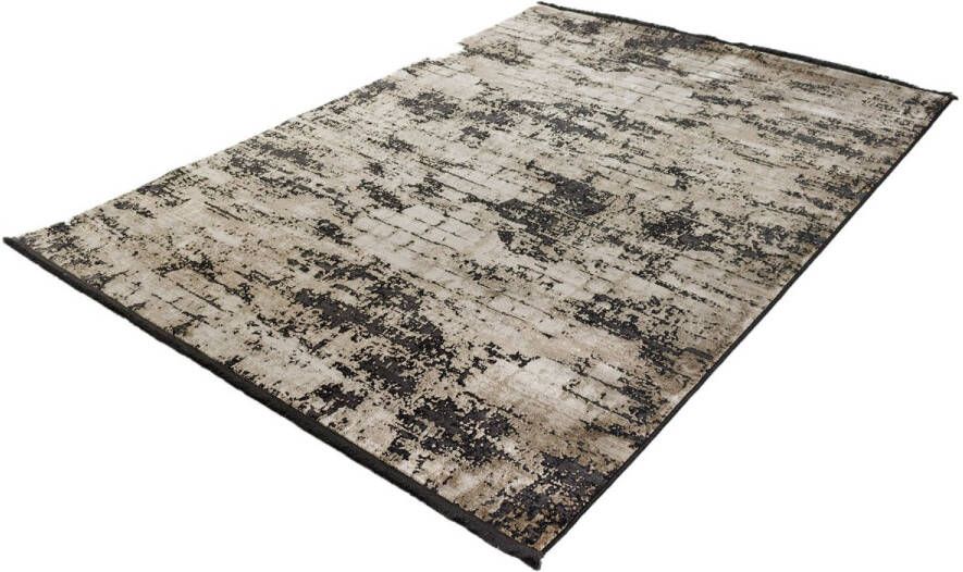 Merinos Laagpolig Vloerkleed Brooklyn Vintage Zwart Beige 80 x 150 cm