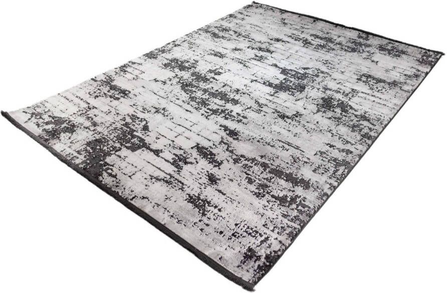 Merinos Laagpolig Vloerkleed Brooklyn Vintage Zwart Grijs 80 x 150 cm