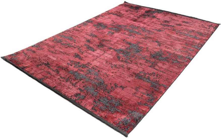 Merinos Laagpolig Vloerkleed Brooklyn Vintage Zwart Rood 160 x 230 cm