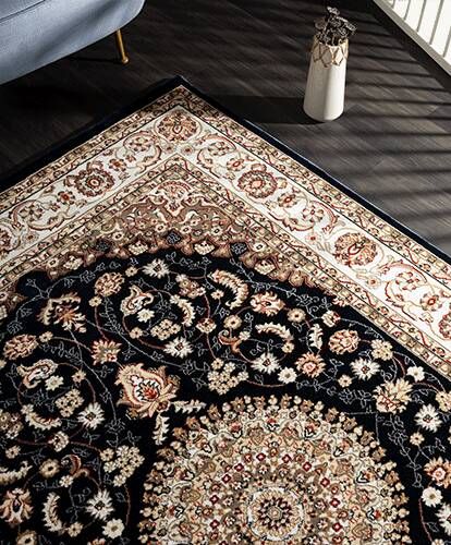 Merinos Laagpolig Vloerkleed Perzisch motief Blauw 160 x 230 cm