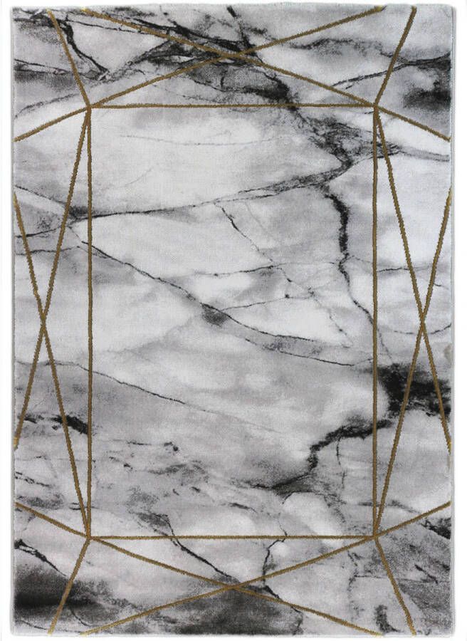 Merinos Marmer Look Vloerkleed Vintage Craft 23369 296 Grijs Goud 80 x 150 cm