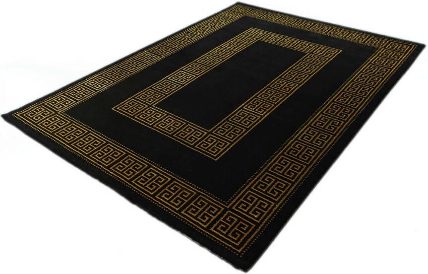 Merinos Neoklassieke Vloerkleed Craft Deluxe 23402 975 Zwart Goud 80 x 150 cm