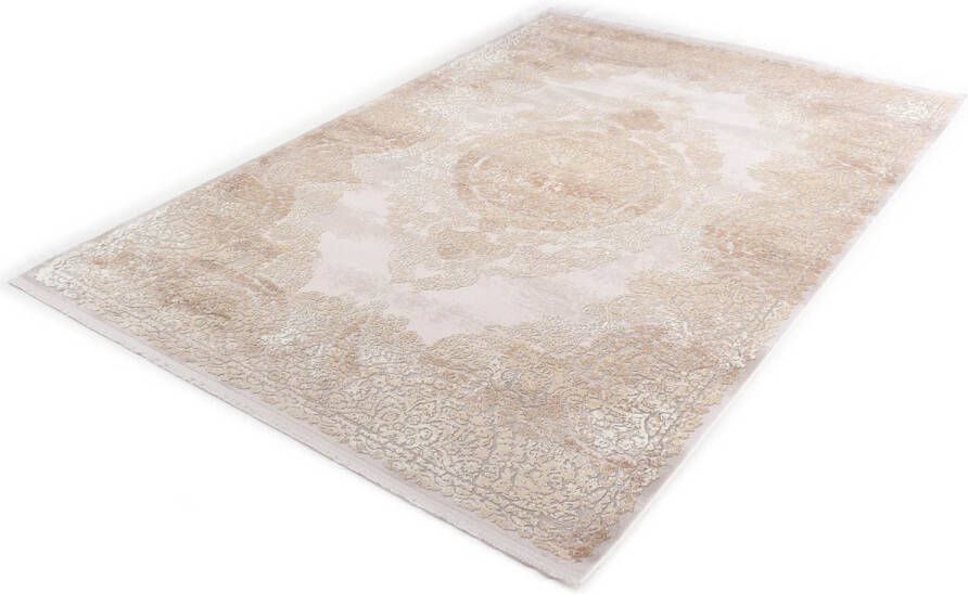 Merinos Oosterse Design Viscose Vloerkleed Vintage Trasor Zandkleur 120 x 170 cm