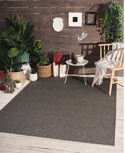 Merinos Outdoor Vloerkleed Antraciet 160 x 220 cm