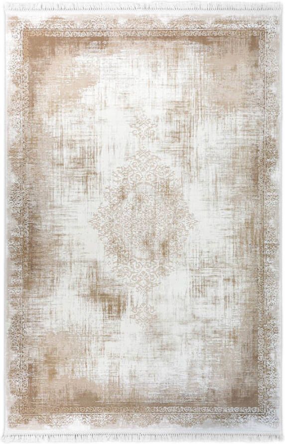 Merinos Retro Acryl Vloerkleed Klassiek Design Bruin 80 x 300 cm
