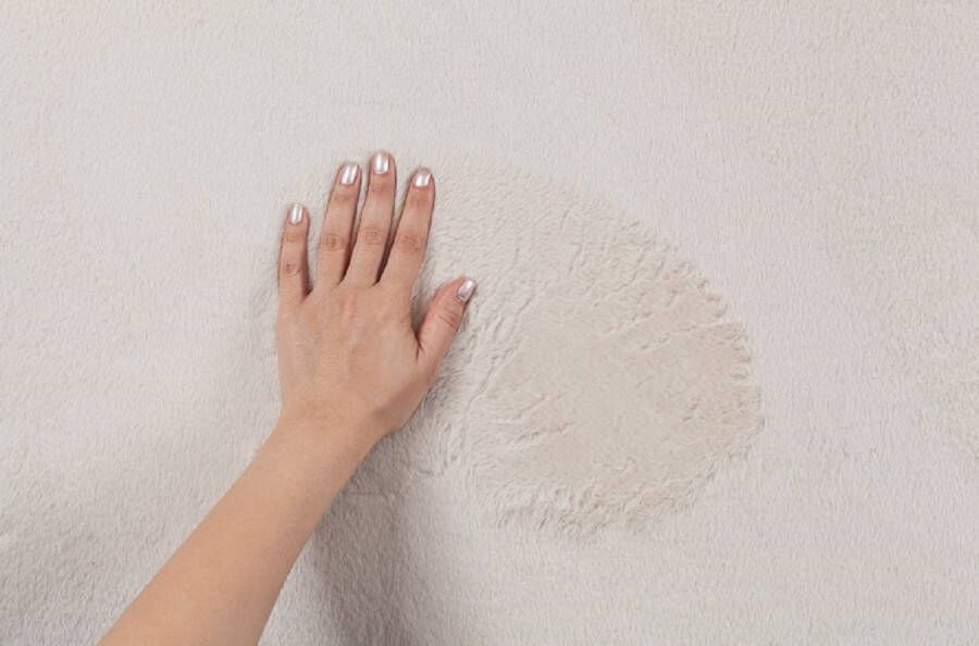 Merinos Superzacht Laagpolig Vloerkleed met bontlook Beige 240 x 340 cm
