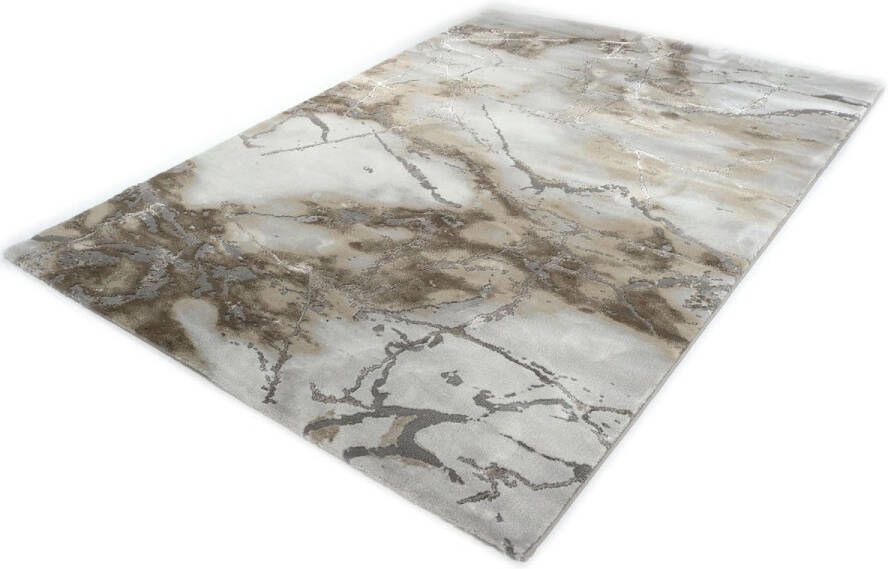 Merinos Vintage Vloerkleed Marmer Look Craft 23270 276 Grijs Beige 80 x 150 cm