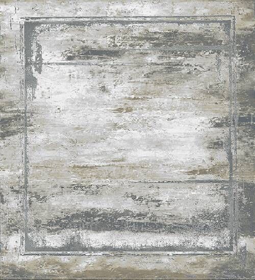 Merinos Vloerkleed Craft lijstmotef abstract Grijs/Goud 200 x 290 cm