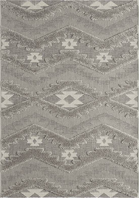 Merinos Vloerkleed Kayra Voor binnen en Buiten Grijs/Crème 200 x 290 cm