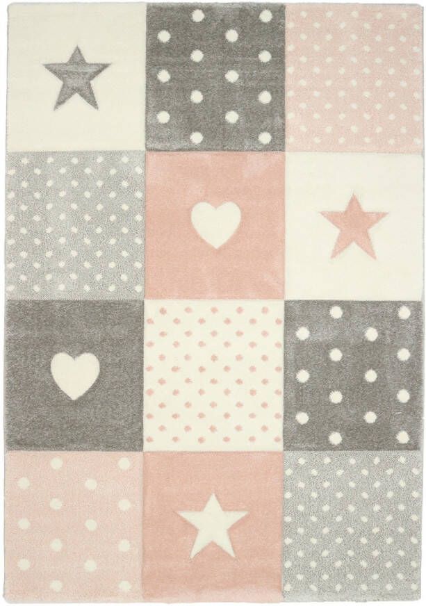 Merinos Vloerkleed Kinderkamer Pastel Kids 20339 255 Roze 140 x 200 cm
