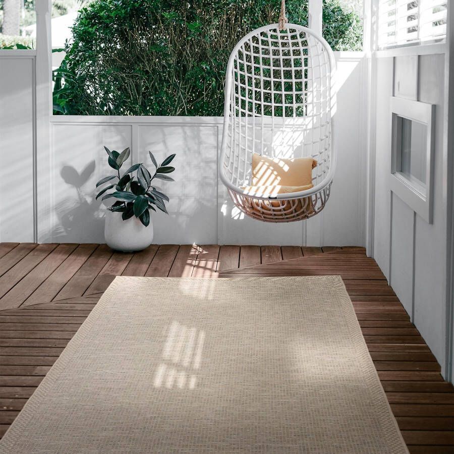 Merinos Ottowa Buitenvloerkleed beige grijs 140 x 200 cm