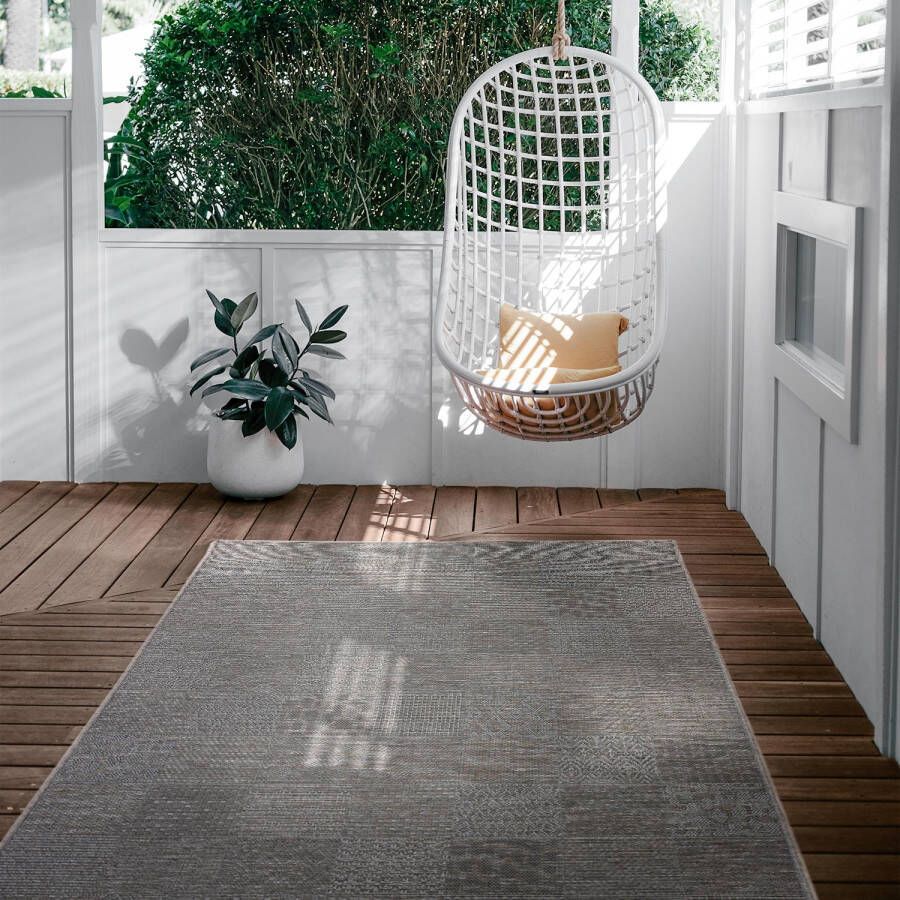Merinos Ottowa Buitenvloerkleed grijs beige 200 x 280 cm