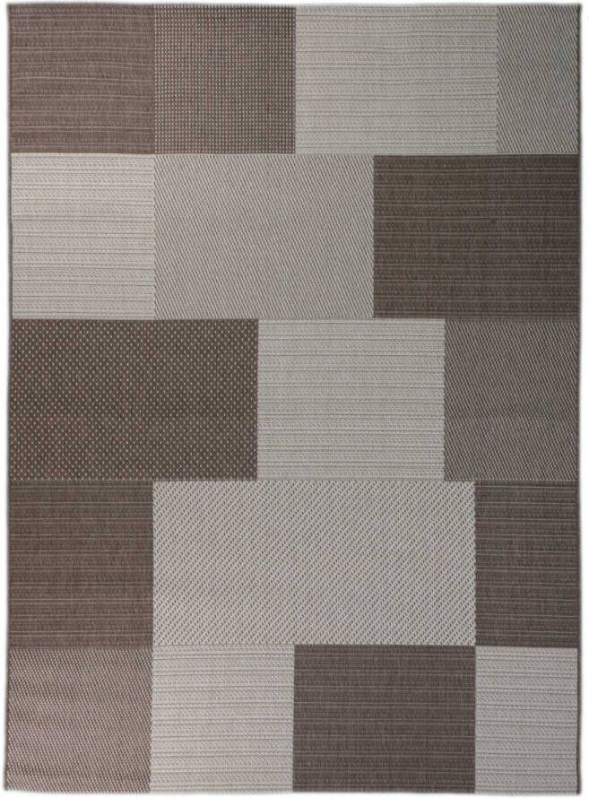 Merinos Vloerkleed Sisal Bruin Blokjes(In/Outdoor) 120 x 170 cm