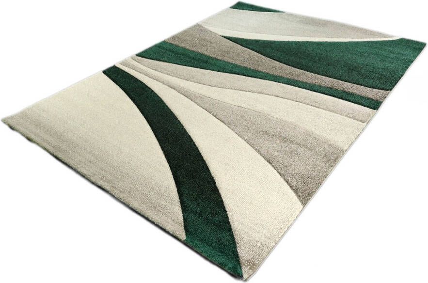Merinos Vloerkleed Streepjes Design Diamond Deluxe Groen 80 x 150 cm