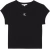 Calvin Klein Shirt met ronde hals SLUB RIB FITTED TEE met logo borduursel online kopen