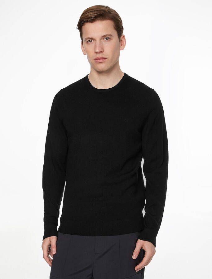 Calvin Klein Donkerblauwe Sweater Superior Wool Crew Neck Sweater