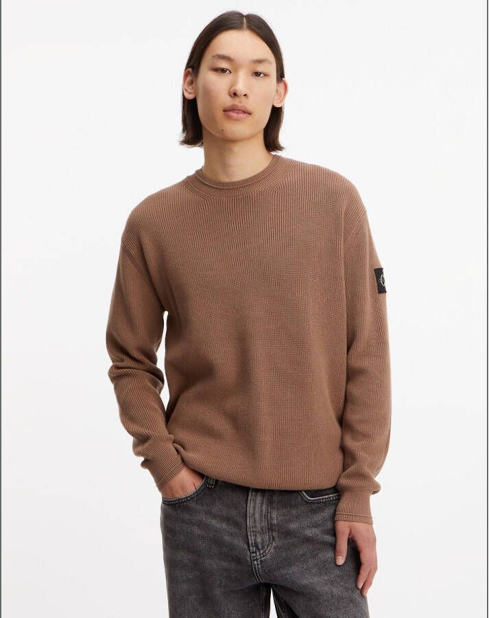 Calvin klein Round neck Knitwear Jeans, Bruin, Heren