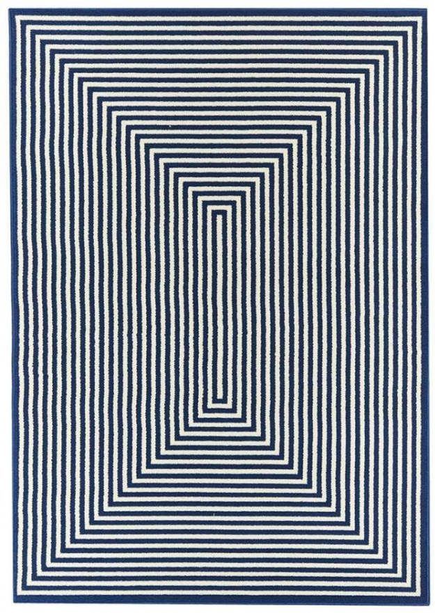 Floorita binnen/buitenvloerkleed Braid marine 160x230 cm Leen Bakker