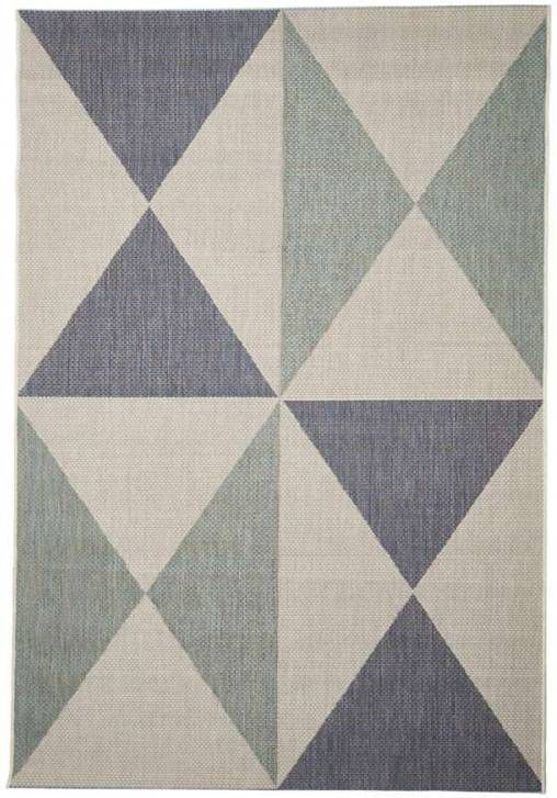 Parisot Floorita binnen/buitenvloerkleed Geo blauw/aqua 135x190 cm Leen Bakker