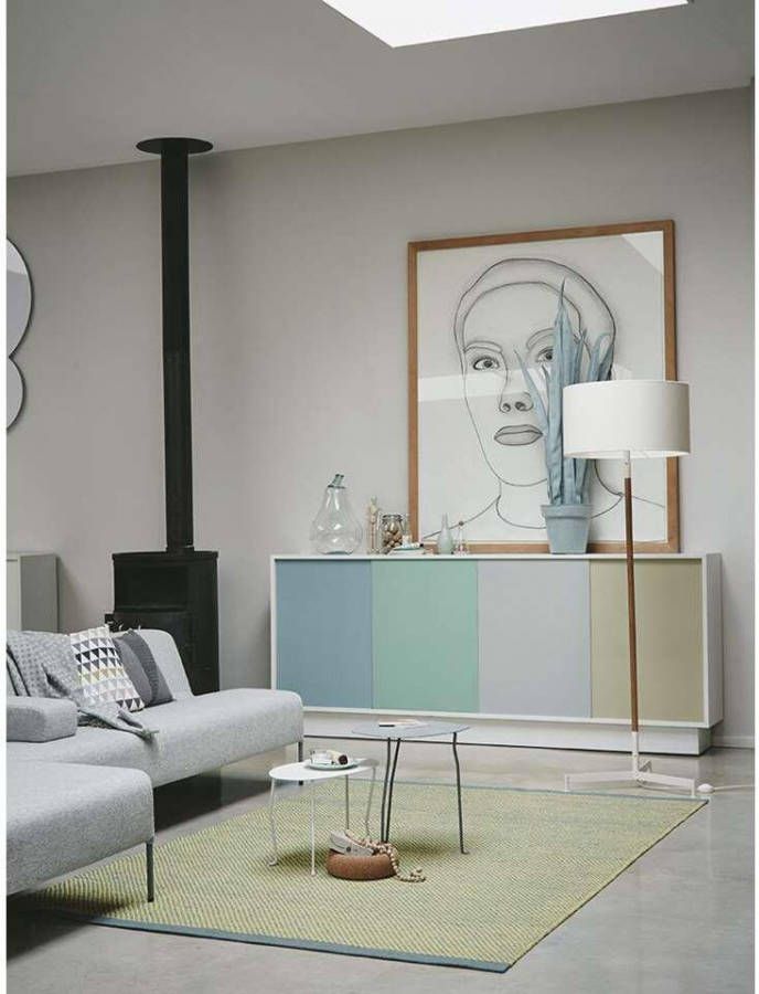 Kleine Wolke Brink & Campman vloerkleed 47007 Radja grijs/groen 140x200 cm Leen Bakker