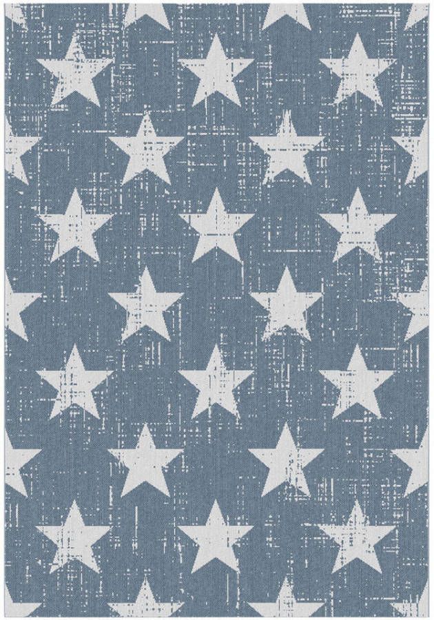 Leen Bakker Binnen/buitenvloerkleed Maleo blauw 120x170 cm