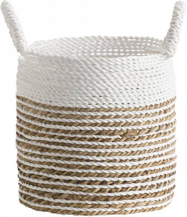 Leen Bakker Mand Bologna naturel/wit 30xØ28 cm