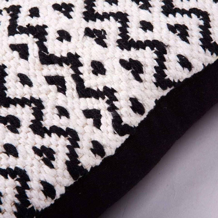 Leen Bakker Sierkussen Kelim driehoek zwart/wit 45x45 cm