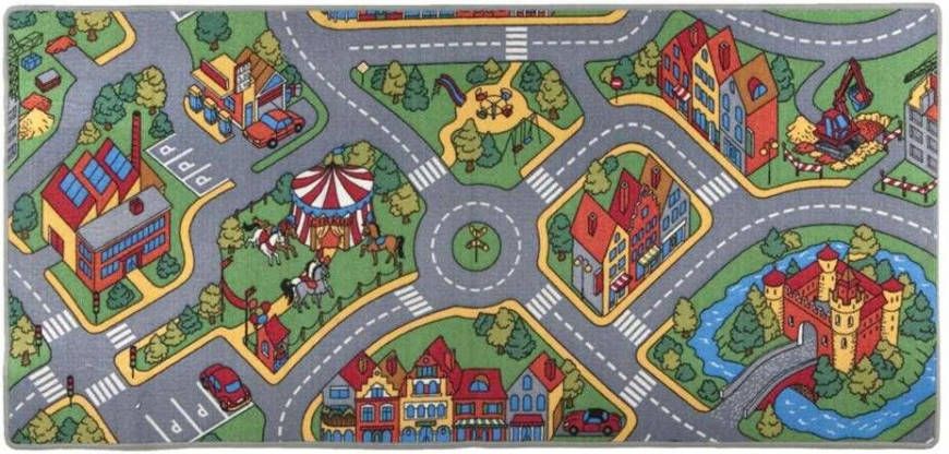 Leen Bakker Speelkleed Ralley multikleur 95x200 cm