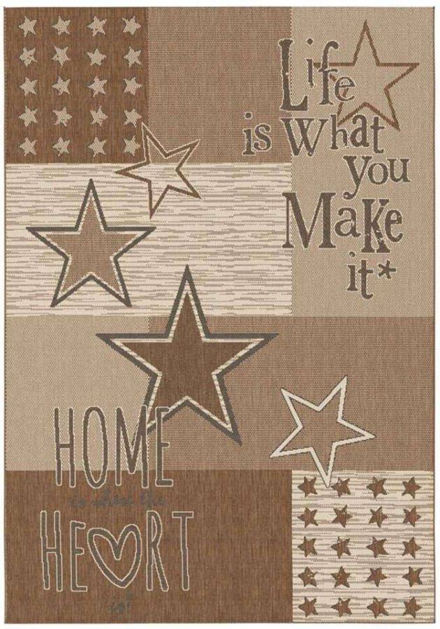 Leen Bakker Vloerkleed Dina bruin 120x170 cm