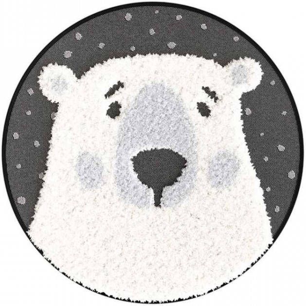 Leen Bakker Vloerkleed IJsbeer zwart Ø120 cm