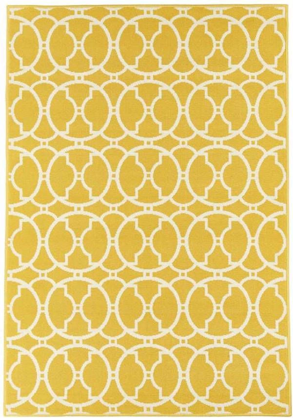 Reinders Floorita binnen/buitenvloerkleed Interlaced geel 133x190 cm Leen Bakker