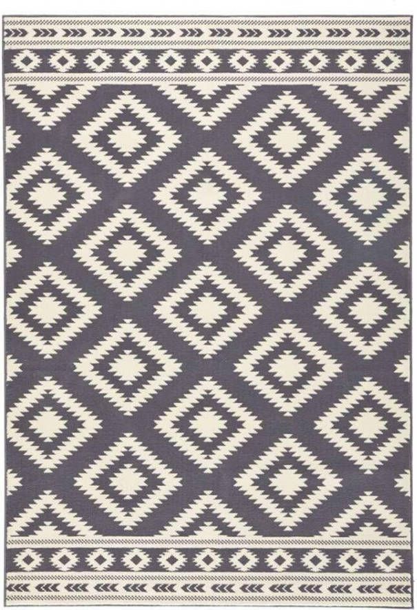 Xaralyn Hanse Home vloerkleed Ethno grijs/crème 200x290 cm Leen Bakker