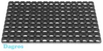 Hamat Rubbermat Ring Domino Zwart Deurmat 50x80 cm