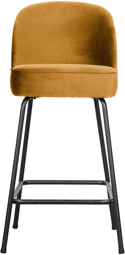 BePureHome Barkruk 'Vogue'(zithoogte 65cm)Velvet, kleur Mosterd