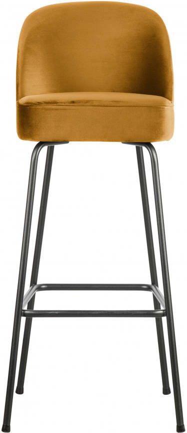 BePureHome Barkruk 'Vogue'(zithoogte 80cm)Velvet, kleur Mosterd