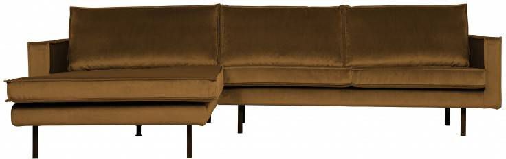 BePureHome Loungebank 'Rodeo' Links, Velvet, kleur Honing Geel