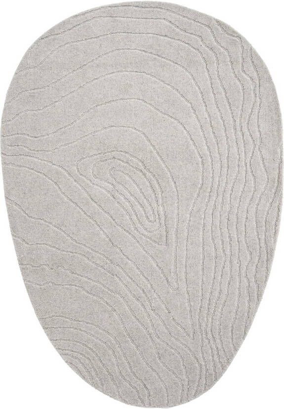 By-Boo By Boo Vloerkleed 'Pebble' Wol, 190 x 290cm, kleur Off White