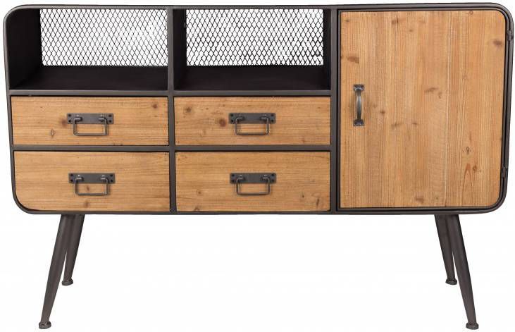 Dutchbone Gin Sideboard High Ijzer/MDF Grijs 120 x 80 cm