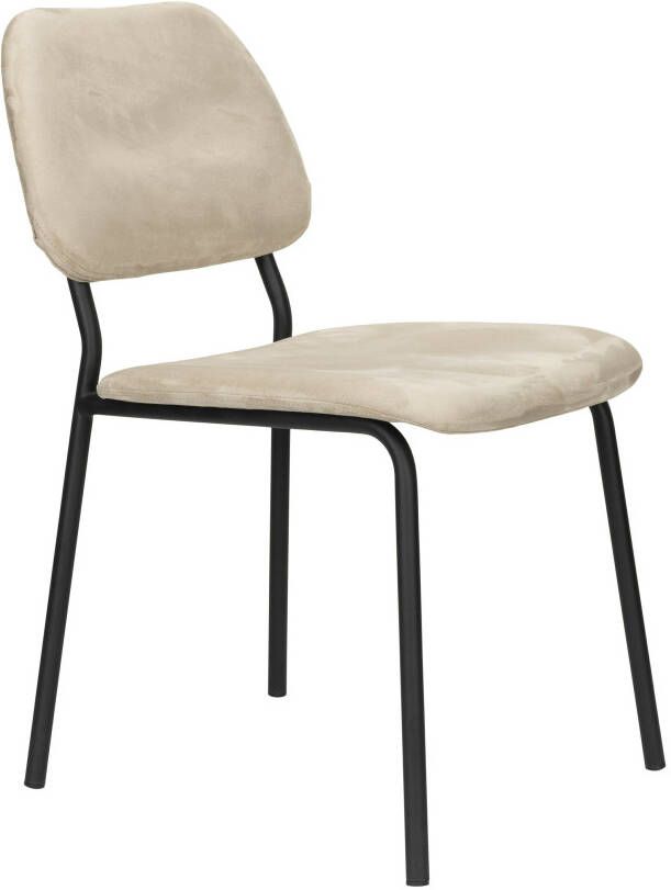 Dutchbone Eetkamerstoel 'Darby' Velvet, kleur Beige