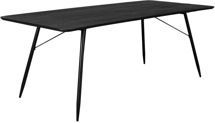 Dutchbone Eettafel 'Roger' Dennenhout, 200 x 90cm, kleur Zwart