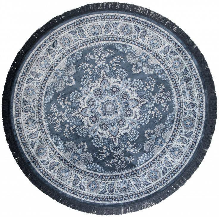 Dutchbone Rond Vloerkleed 'Bodega' 175cm, kleur Blue