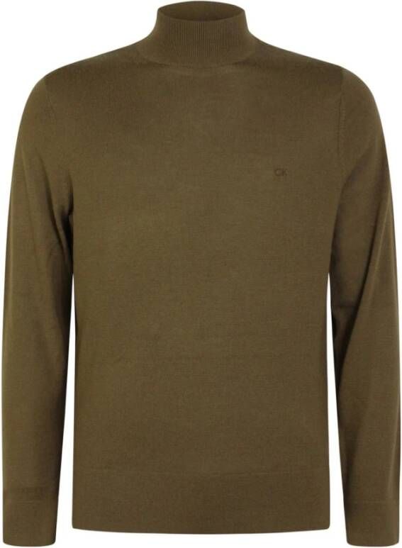 Calvin Klein Groene Coltrui Superior Wool Turtle Neck