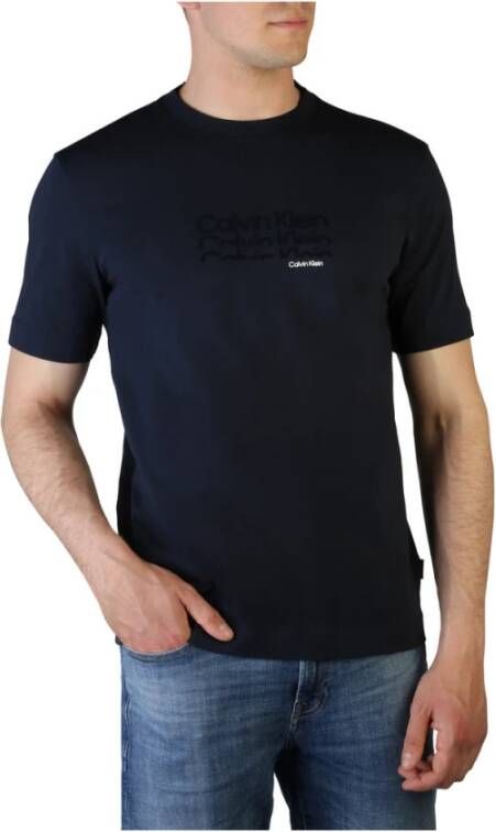 Calvin Klein Triple Logo T shirt K10K108835 DW4 , Blauw, Heren