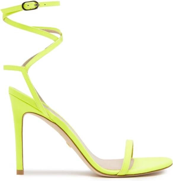 Stuart Weitzman Listelynude 100 wrap sandalen , Geel, Dames