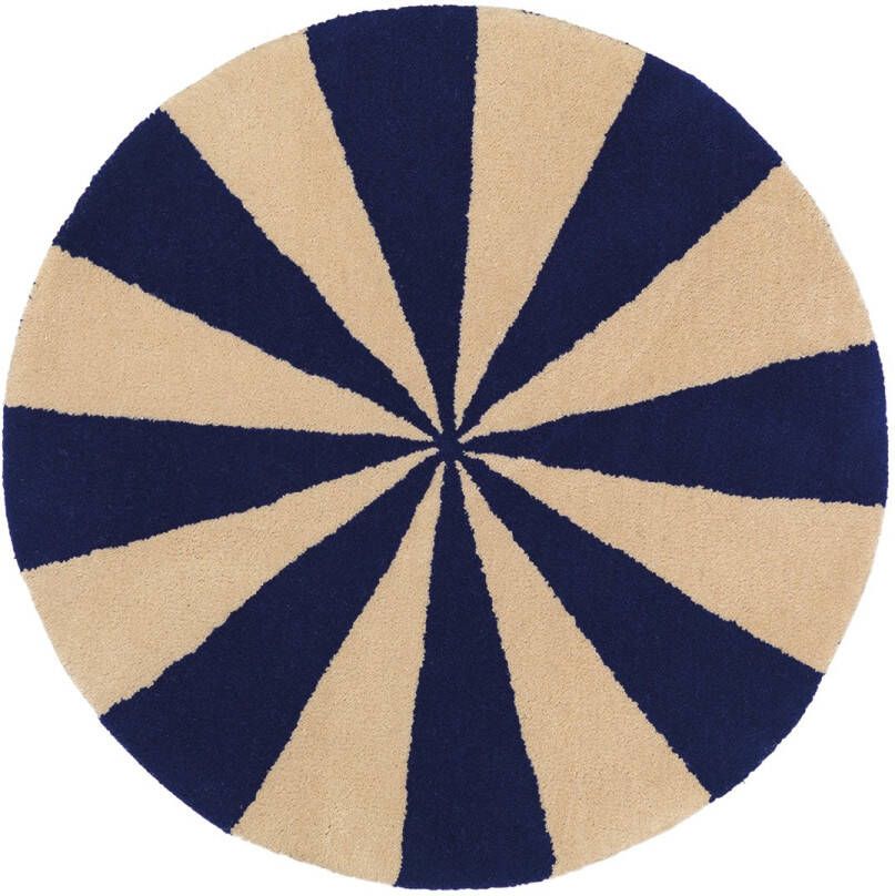 Ferm Living Arch Vloerkleed Large Bright Blue/Off White