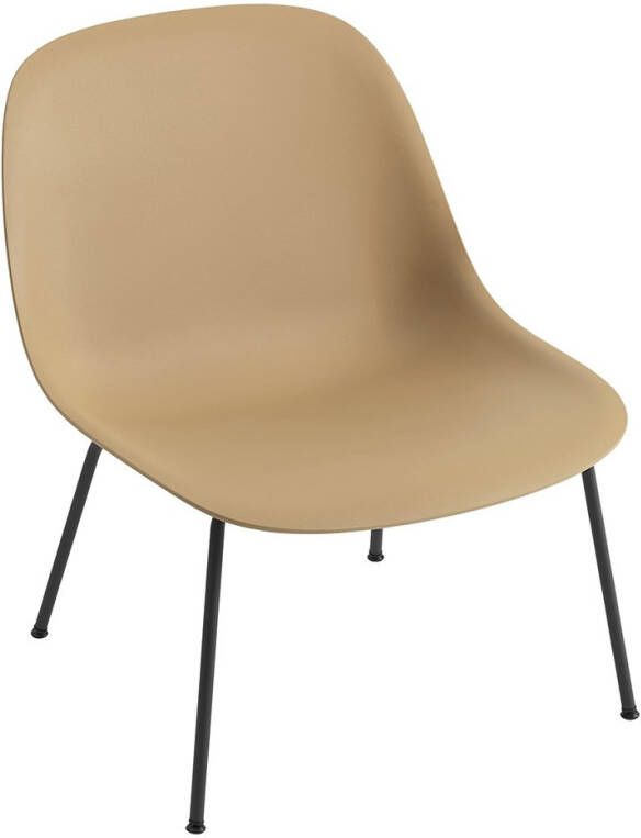 Muuto Fiber Fauteuil, tube base Ochre/Black