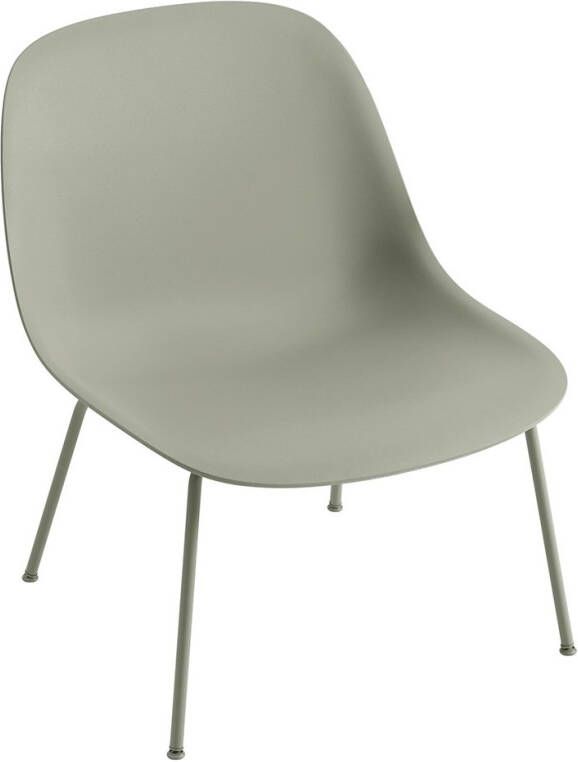 Muuto Fiber Fauteuil, tube base Dusty Green/Dusty Green