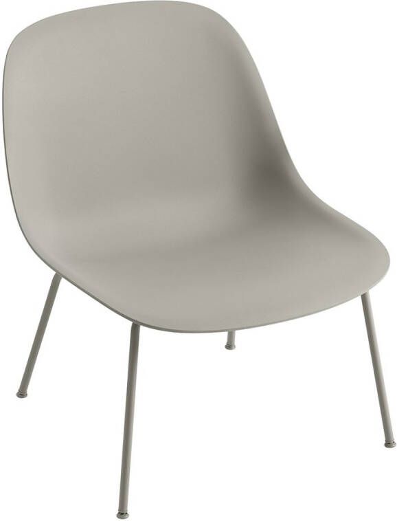 Muuto Fiber Fauteuil, tube base Grey/Grey